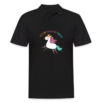 My Bachelor Party Funny Unicorn - Men's Polo Shirt - black - Front - Kai (181cm)