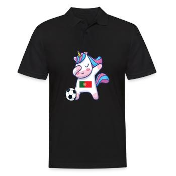 Dabbing Licorne Football Portugal - Polo Homme - noir - Devant - Kai (181cm)
