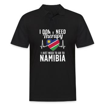 Namibia flag I Namibian Souvenirs - Men's Polo Shirt - black - Front - Kai (181cm)