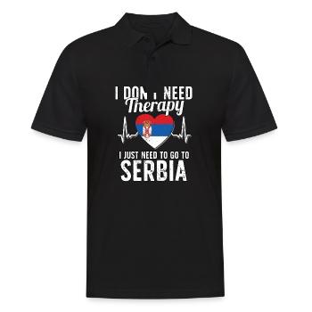 Serbia flag I Serbian Souvenirs - Männer Poloshirt - Schwarz - Vorne - Kai (181cm)