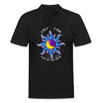 Wild Moonchild Live by the sun Love by the moon - Männer Poloshirt - Schwarz - Vorne - Kai (181cm)