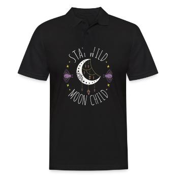 Wild Moonchild Live by the sun Love by the moon - Männer Poloshirt - Schwarz - Vorne - Kai (181cm)