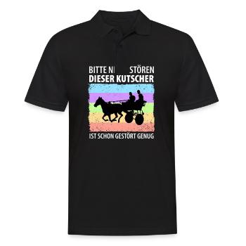 Kutscher Kutsche Pferdekutscher Kutschieren - Männer Poloshirt - Schwarz - Vorne - Kai (181cm)