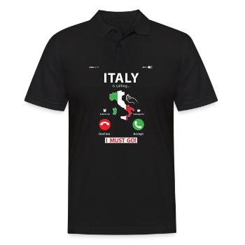 Italy Is Calling T Shirt Italy Flag Shirt Funny It - Men's Polo Shirt - black - Front - Kai (181cm)