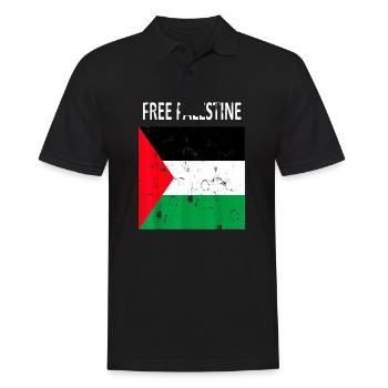 Palestine Liberté libre Liberté Gaza - Polo Homme - noir - Devant - Kai (181cm)