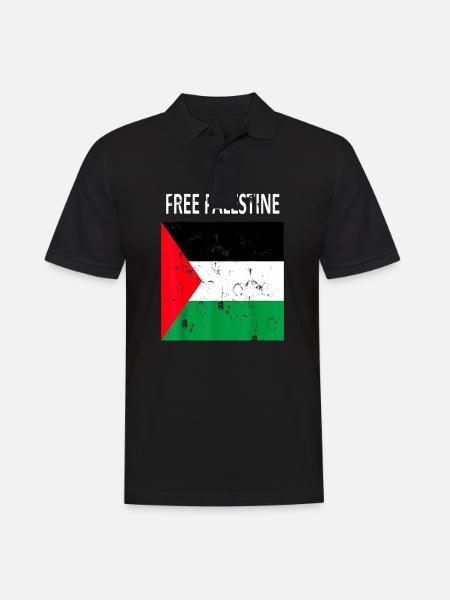 Palæstina Fri Frihed Free Gaza - Herre poloshirt - sort