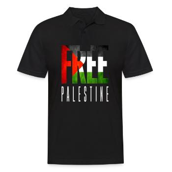 Palestine Liberté libre Liberté Gaza - Polo Homme - noir - Devant - Kai (181cm)