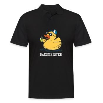 Bademeister coole Badeente mit Sonnenbrille - Männer Poloshirt - Schwarz - Vorne - Kai (181cm)