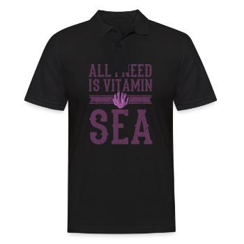 Vitamine Sea Plongeur Plongée Sort Drôle Voyage - Polo Homme - noir - Devant - Kai (181cm)
