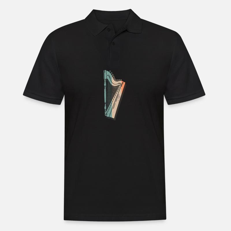 Harfe - Männer Poloshirt - Schwarz