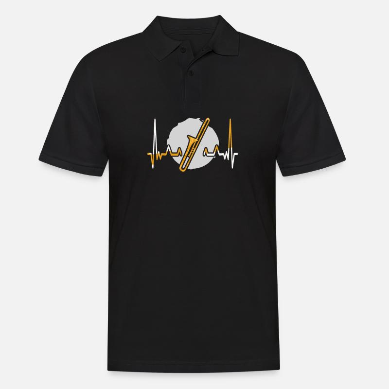 Posaune Herzschlag - Männer Poloshirt - Schwarz
