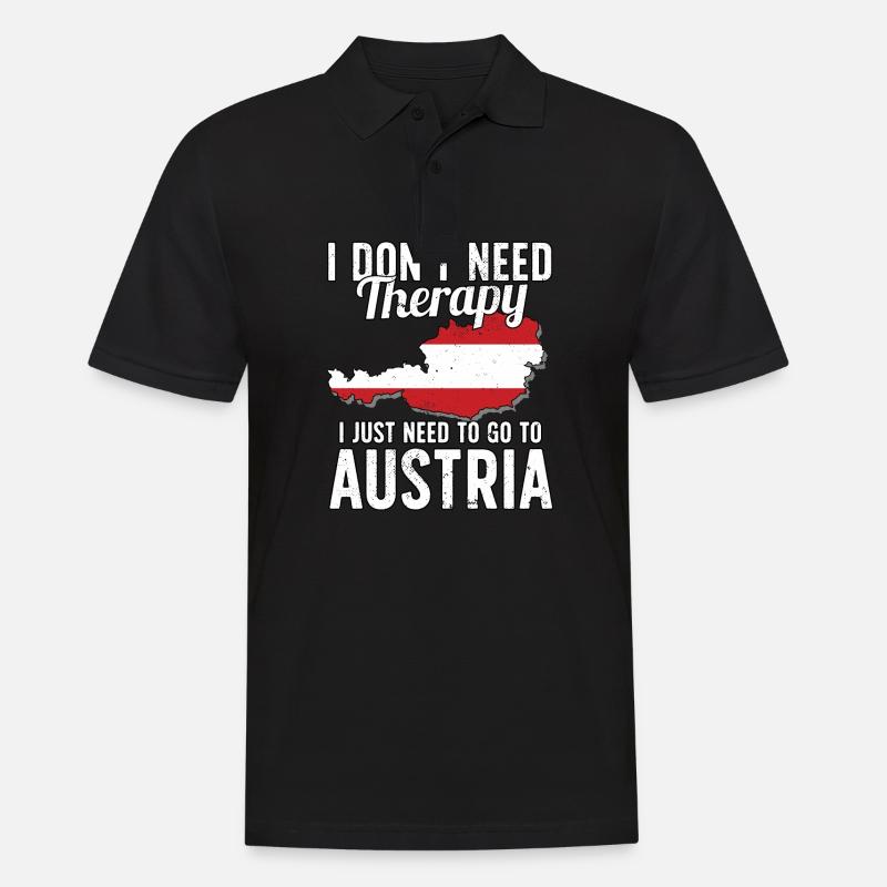 Austria flag I Austrian Souvenirs - Männer Poloshirt - Schwarz