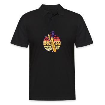 Saxophon - Männer Poloshirt - Schwarz - Vorne - Kai (181cm)