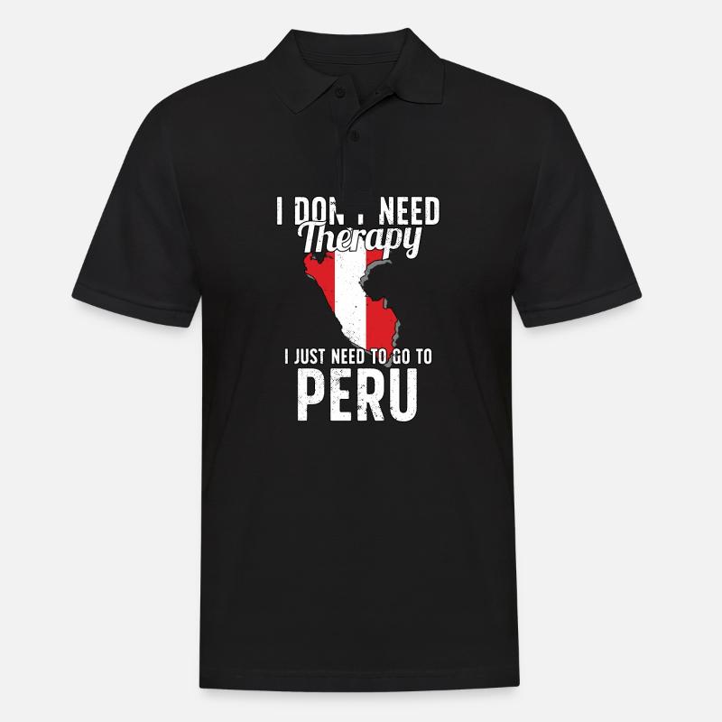 Pérou flag I Peruvian Souvenirs - Polo Homme - noir