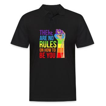 There're No Rules On How To Be You Gay Pride LGBTQ - Männer Poloshirt - Schwarz - Vorne - Kai (181cm)