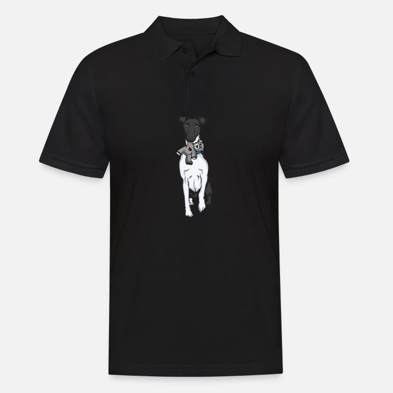 Foxterrier Drahthaar Kuscheltier - Männer Poloshirt - Schwarz