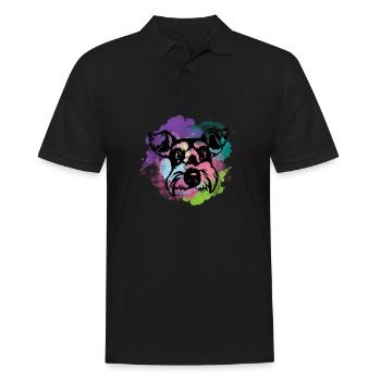 Dog Lover I Splash Art Miniature Schnauzer - Männer Poloshirt - Schwarz - Vorne - Kai (181cm)