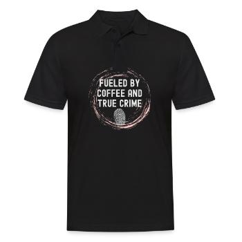 Drôle de café amateur alimenté par le café et le vrai crime - Polo Homme - noir - Devant - Kai (181cm)