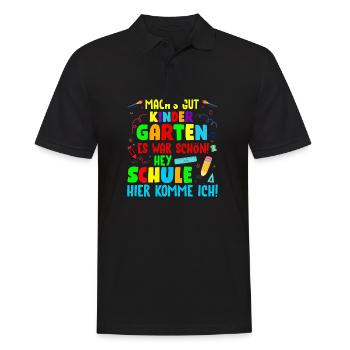 Kinder Einschulung Schulkind 2022 Erster Schultag - Männer Poloshirt - Schwarz - Vorne - Kai (181cm)