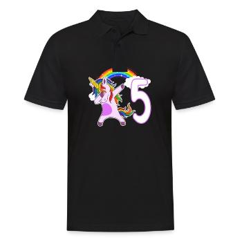 Dabbing Licorne J’ai 5 ans - Polo Homme - noir - Devant - Kai (181cm)