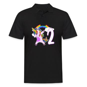 Dabbing Licorne J’ai 2 ans - Polo Homme - noir - Devant - Kai (181cm)