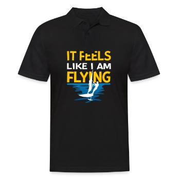 It feels like I'm flying windsurfing - Men's Polo Shirt - black - Front - Kai (181cm)