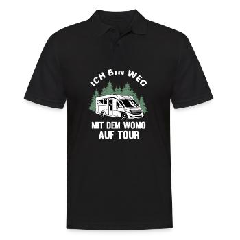 Camping Wohnmobil mit Womo auf Tour Camper Campen - Männer Poloshirt - Schwarz - Vorne - Kai (181cm)