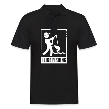 I like fishing pêcher shirt sarkasmus messieurs - Polo Homme - noir - Devant - Kai (181cm)