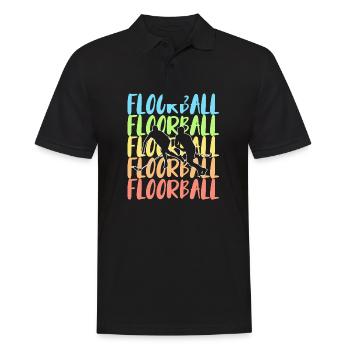 Floorball - Männer Poloshirt - Schwarz - Vorne - Kai (181cm)