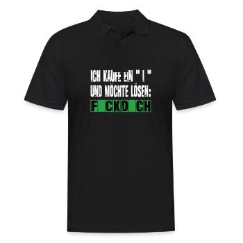 flick dich so viel - fick dich - Männer Poloshirt - Schwarz - Vorne - Kai (181cm)