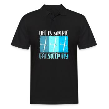 Glider Gliding Gliding Glider - Men's Polo Shirt - black - Front - Kai (181cm)