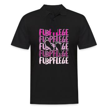 Fußpflege Pediküre Podologe Nagelstudio Geschenk - Männer Poloshirt - Schwarz - Vorne - Kai (181cm)