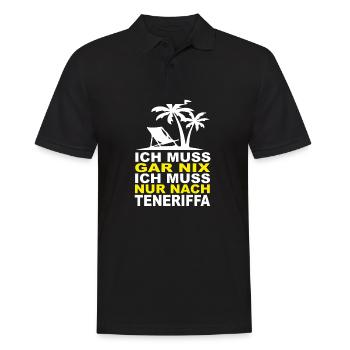 Teneriffa Urlaub - Männer Poloshirt - Schwarz - Vorne - Kai (181cm)