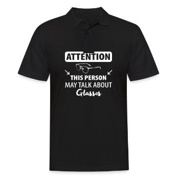 Optician Optician Glasses Spectacle wearers - Men's Polo Shirt - black - Front - Kai (181cm)