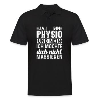 Physiotherapie Masseur Ja, ich bin Physio - Männer Poloshirt - Schwarz - Vorne - Kai (181cm)