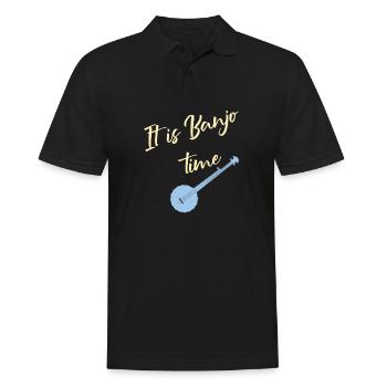 Banjo Vintage Bluegrass joueur de musique cadeau - Polo Homme - noir - Devant - Kai (181cm)