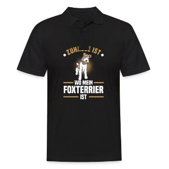 Foxterrier Drahthaar | Foxterrier - Männer Poloshirt - Schwarz - Vorne - Kai (181cm)
