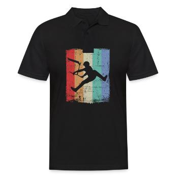 Stuntscooter Scooter Tretroller - Männer Poloshirt - Schwarz - Vorne - Kai (181cm)