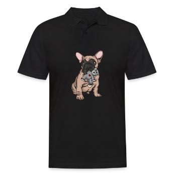 Bulldog français | French Bulldog - Polo Homme - noir - Devant - Kai (181cm)