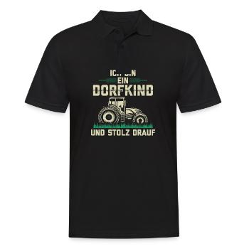 Ich Bin Ein Dorfkind und Stolz Drauf Bauer - Männer Poloshirt - Schwarz - Vorne - Kai (181cm)