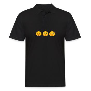 Gelbe Ente Duck Classic Erpel Comic Motiv - Männer Poloshirt - Schwarz - Vorne - Kai (181cm)
