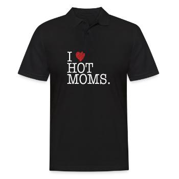 Mother Red Heart I Love Hot Moms - Men's Polo Shirt - black - Front - Kai (181cm)