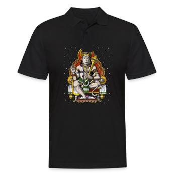 Psychedelischer Hindu-Gott Hanuman - Männer Poloshirt - Schwarz - Vorne - Kai (181cm)