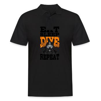 Eat Sleep Dive Silent Rebreather Tauchen Tec Diver - Men's Polo Shirt - black - Front - Kai (181cm)