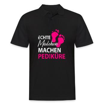 Fußpflege Pediküre Podologe Nagelstudio Geschenk - Männer Poloshirt - Schwarz - Vorne - Kai (181cm)