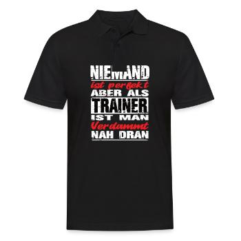 Trainer Trainer Sprüche Fußballtrainer Sport - Männer Poloshirt - Schwarz - Vorne - Kai (181cm)
