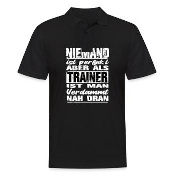 Trainer Trainer Sprüche Fußballtrainer Sport - Männer Poloshirt - Schwarz - Vorne - Kai (181cm)