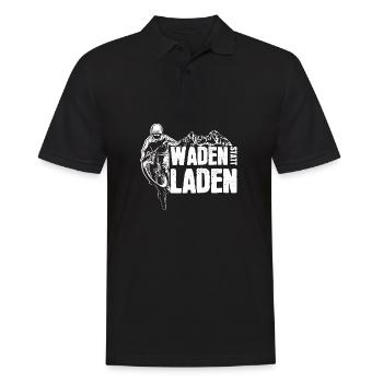 Waden Statt Laden Anti E-Bike MTB Downhill - Männer Poloshirt - Schwarz - Vorne - Kai (181cm)