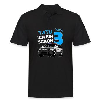 Ich bin schon 3 | 3. Geburtstag Polizei Jungen - Männer Poloshirt - Schwarz - Vorne - Kai (181cm)
