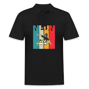 Ich bin schon 9 | 9. Geburtstag Jungen Skateboard - Männer Poloshirt - Schwarz - Vorne - Kai (181cm)